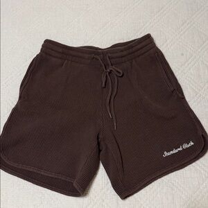 Brown Standard Cloth waffle Shorts